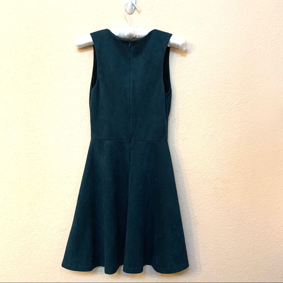 Aqua Green Faux Suede Scalloped Neckline Dress XS - Picture 7 of 10